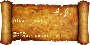 Albert Judit névjegykártya